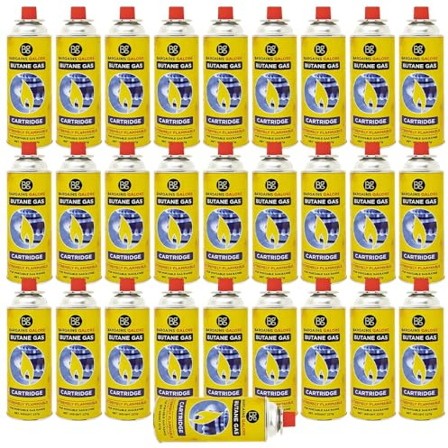 28 x Butane Gas Canisters - Suitable for Catering, Camping, Cooking & Heating | Outdoor Gas Canister for Portable Cooker Stove, Blowtorch, BBQ Grill, Weed Burner & Heater | EN417 Bottle Cartridge