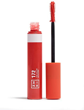 3INA MAKEUP - The Color Mascara 172 - Orange Wimperntusche mit Keratin - Umfang und Definition - Bunte Wimperntusche für Empfindliche Augen und Langanhaltend - Hochpigmentiert - Vegan - Cruelty Free