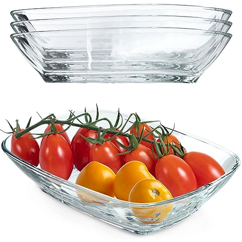 KADAX Glasschüssel, 230ml Salatschüssel aus Glas, Spülmaschinenfeste Obstschale, Snackschale für Mahlzeiten und Partys, Glasschale zum Servieren von Salat (14,3x10,5cm - 4 Stück)
