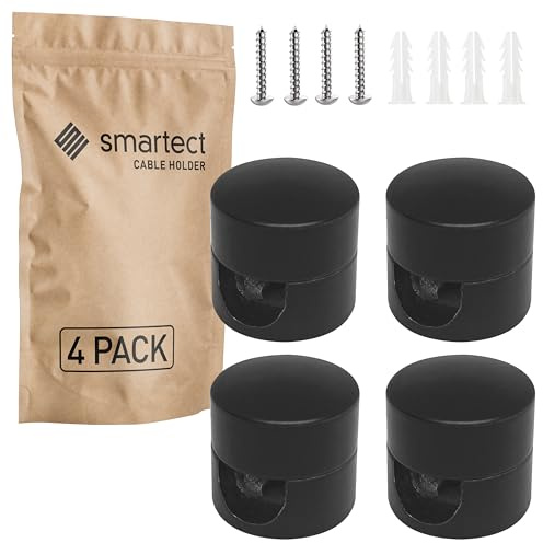 smartect Aluminium Vägg- och Takmontering 4 Stycken för Kabel i Svart