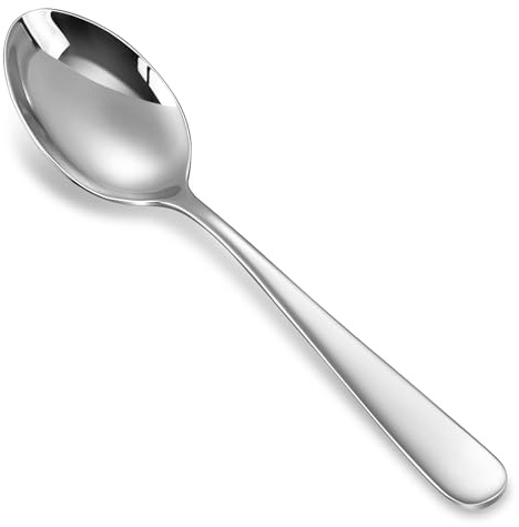 KEAWELL Premium Louise Spoons Set, Set of 4, 18/10 Stainless Steel, Exceptional mirror finish, Dishwasher Safe (6.4 Teaspoon)