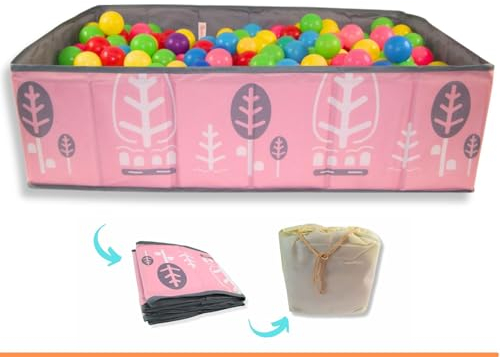 RUGUIES- Piscine à balles pour Enfants- Piscine à balles pour bébés- Piscine à Ballons Pliable et Portable- Cube de Jouets pour l'intérieur et l'extérieur- (Boules Non incluses).