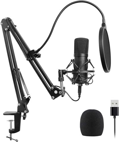 Hög ljudkvalitet USB-mikrofonsats USB-dator kardioidmikrofon Podcast Kondensatormikrofon for akustiska mikrofoner