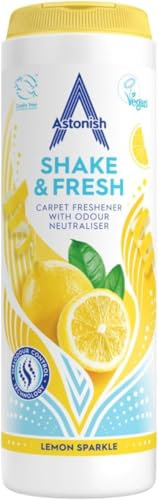 Astonish Shake & Fresh Carpet Freshener, Eliminates Odours, Lemon Sparkle, 350g