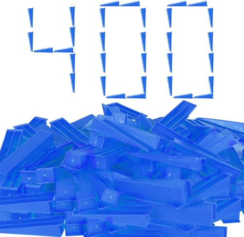 400 cales pour système de nivellement de carrelage, réutilisables, compatibles 3,0 mm 1,5 mm 2 mm 1 mm(1/8”, 1/16”, 1/12”, 1/32”), kit de montage pour carrelage mural et au sol(400 pièces, bleu)