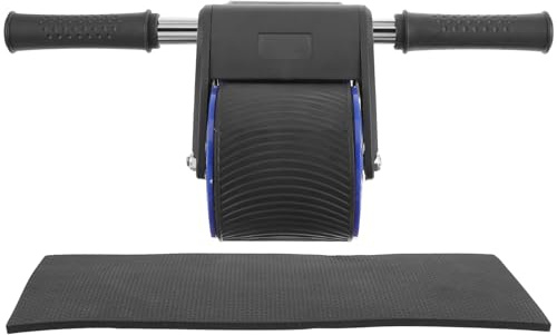 Healeved Rouleau Abdominal Automatique à Double Roue Antidérapante Accessoire Fitness Silencieux pour Entraînement Musculaire Complet Planche D’Entraînement Abdominale Bleue Équipement