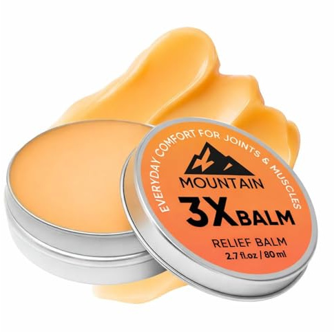 Tasunte Mountain 3X Relief Balm, 3X Balms with Organic Arnica & Camphor - Soothing Body Cream for Knee, Foot, Back & Joint Relief - Fast Absorbing, Non-Greasy Formula, 2.7fl oz