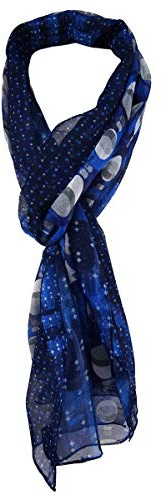 TigerTie unisex chiffonsjal i mönstrad – gr. 160 cm x 36 cm