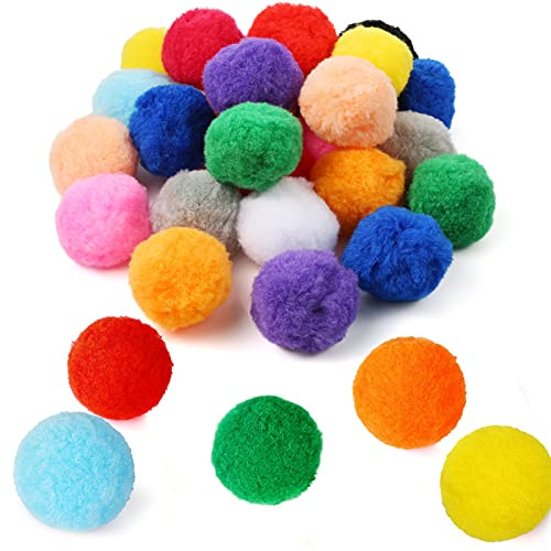Pllieay 30pcs 6CM Fluffy Pom Poms Balls Assorted Pom Poms Arts and Crafts for DIY Creative Crafts Decorations, 15 Colors | for DIY Creative Crafts Decorations, Water Balloons Outdoor Water Toys