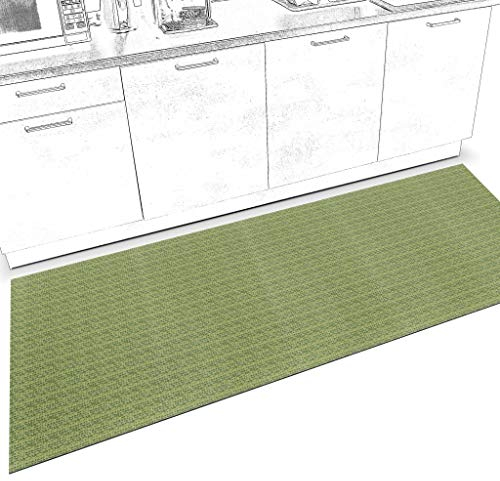 Läufer Teppich-Läufer Flur Küchenläufer rutschfest waschbar Teppichläufer Küchenteppich anpassbar Itaca Grün 240x67cm bis 5m Länge