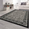 VIMODA Orient Teppich grau schwarz klassisch dicht gewebt mit Ornament und Blumenmotiven, Maße:80x300 cm