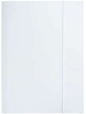 10 Stück Premium gestanzte Mappe | Aus extra starkem -Karton 350 g/m2 | mit 3 Innenklappen und Gummizüg | DIN A4 weiß | Mappe Sammelmappe | Original BIGO