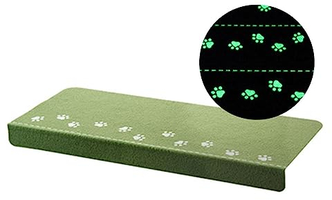 Hearda Treppenstufen Matten, 5/10 Stück Stufenmatten, 76x20cm Treppe Treppenteppich, Treppenteppich Selbstklebend, Antirutschmatte Innenbereich für Schutz Kinder, Ältere (10 Stück,Grün)