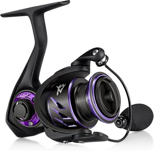 Piscifun Viper X Moulinet de pêche Ultra léger 6.2:1 Haute Vitesse, 10+1BB, Fibre de Carbone 15 kg, série 1000, Violet