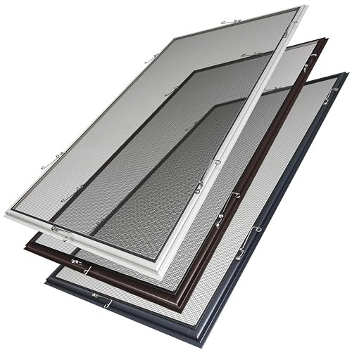 STUZA® Mückengitter Fliegenschutz Alurahmen Weiß, Anthrazit oder Braun (Anthrazit, 100x120 cm (BxH))