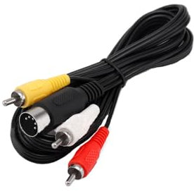 CHILDMORY Câble TV Composite audio - vidéo 1.8m / 5.9ft compatible avec Genesis 1 / MEGA DRIVE 1