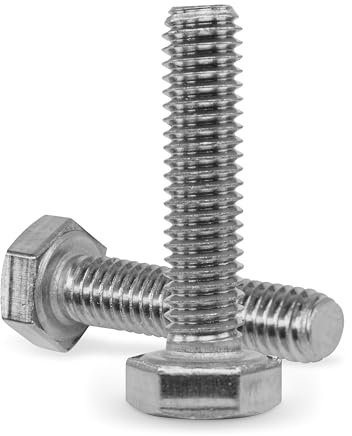 Sechskantschrauben Edelstahl M4x40 (50 Stück) DIN 933 (ISO 4017) Vollgewinde Maschinenschrauben A2 V2A rostfreier Edelstahl Sechskantkopf (M4x40 (50 Stück)