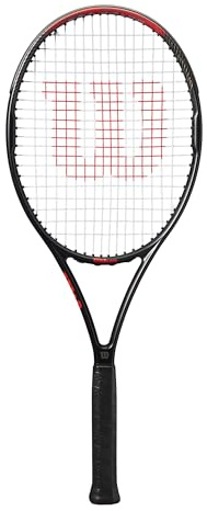 Raqueta de Tenis Wilson Pro Staff Precision 103, diseño Elegante y Estabilidad Mejorada, Flexibilidad Superior con un Superficie de golpeo Generoso y Longitud Extra, Color: Negro/Rojo, Talla: 1