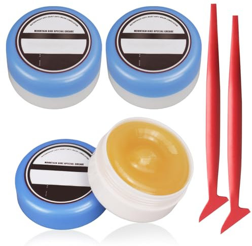 3PCS Lithium Grease for Bikes,Multi-Purpose Bike Grease 30g, Anti-Seizure Copper and Silicone, O-Ring, Suitable for Bearings, Chains, Garage Door Hinges, Window Tracks (With Oil Scraper * 2)