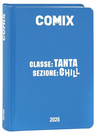 COMIX - 16 månaders dagbok, skoldagbok 2025–2026, med hårt skal, perfekt för mellanstadiet och gymnasiet, 13 x 17,8 cm, Avio