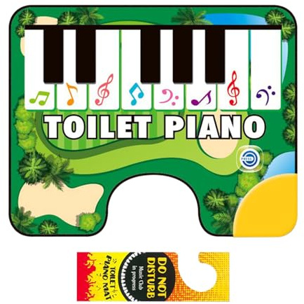 Genérico Alfombrilla para Inodoro con Teclado de Piano, Alfombra con Sonido electrónico para baño, Alfombrilla para Piano con Apagado automático
