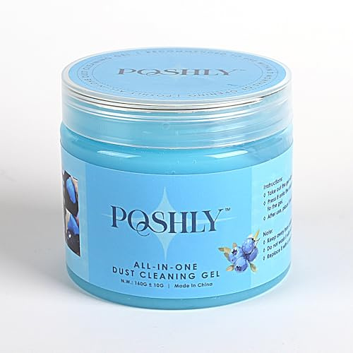 POSHLY Car Cleaning Gel for Car Interior Dust & Air Vents | Reusable Cleaning Putty, Auto Detailing Tool for Dashboard, Keyboard & Tight Spaces (Blueberry Scented)