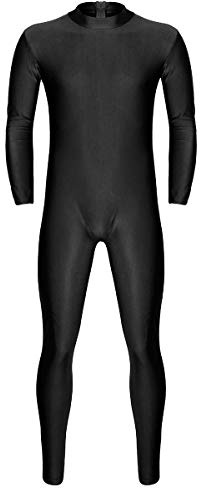 ranranrann herr balett dans klassisk långärmad jumpsuit gymnastik body balett Unitard elastisk leggard dans sport gym Jumpsuit yoga danskläder M-XXL, svart, XXL