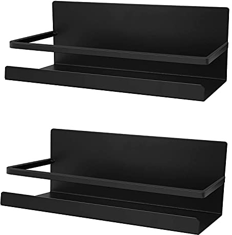 DoDuo Etagère Réfrigérateur, 2 Pièces Étagère à Épices Magnétique Etagère Réfrigérateur Magnétique Organisateur de Réfrigérateur Economie Espace pour la Cuisine (Noir)