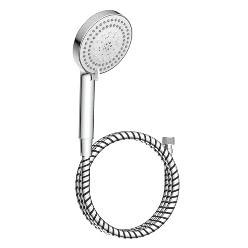 EISL WELLY DX6051C Ensemble douchette à main avec tuyau de douche 5 fonctions, tuyau de douche et joint d'économie d'eau Chromé