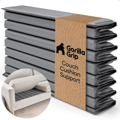 GORILLA GRIP Heavy Duty Couch Cushion Support Board to Fix Sagging Sofas, 21.5 x 70 Sofa, Slip Resistant Thick Boards Add Strong Seat Supports, Replacement Stuffing Firmer Couches Accessories, Grey