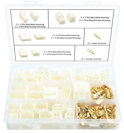 YIXISI 190 PCS 6.3mm 2 3 4 6 Pin Automotive Electrical Wire Connectors Kit, Male/Female Wire Connector Housing and Pin Header Crimp Wire Terminals, for Motorcycle, Bike, Car, Boats