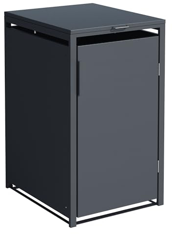 DEGAMO Mülltonnenbox Mülltonnenhaus MÜNCHEN für Tonnen 120 und 240 Liter, Stahl verzinkt, Farbe anthrazit
