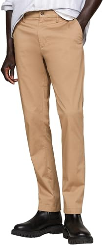 Tommy Hilfiger Chino Homme Chino Bleecker Printed Structure Slim Fit, Beige (Safari Canvas), 28W/28L
