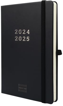 Finocam - Terminkalender 18 Monate 2024 2025 Horizontale Wochenansicht Juli 2024 - Dezember 2025 (18 Monate) Schwarz International