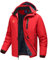 Rdruko Skijacke Herren Winterjacke Snowboardjacke Warme Fleece GefüTtert Winter Jacke Wasserdicht Funktionsjacke Männer Outdoor Wanderjacke mit Kapuze-Rot L