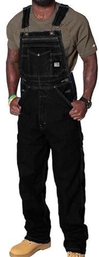 Générique Salopette Homme Jean Salopette De Travail Homme Jogging Slim Fit Jean Overalls Denim Homme Grande Taille Combinaison Pantalon avec Bretelles Réglables et Homme Jean Mode Jumpsuit en Denim