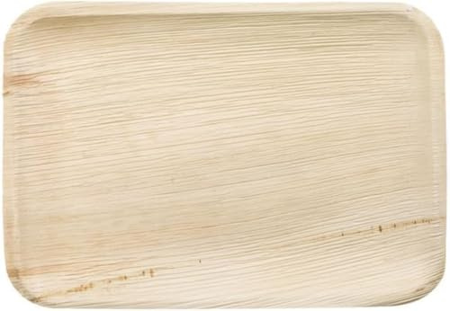 Ved Bandejas desechables 25, ecológicas y biodegradables, de hoja de areca, grandes (25 cm), para platos, entrantes, bodas, tablas de charcutería y platos calientes.
