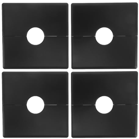 WHAMVOX Placa de Cubierta Adhesiva para Paso de Cables 22mm Negra, 4 Piezas Desmontables para Protección y Organización de Enchufes, Uso en Hogar, Oficina y Comercio