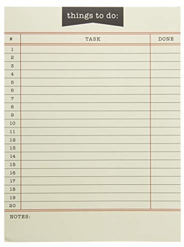 Graphique Library Card To-Do List Notepad | 150 Tear-Away Sheets | Task Planner | Daily Organizer | Memo Writing Pad | Priority Checklist | Undated | 6” x 8”