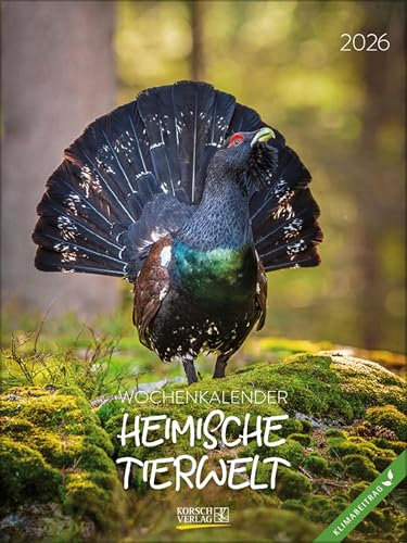 Heimische Tierwelt 2026: Foto-Wochenkalender. Klimaneutrale Herstellung.