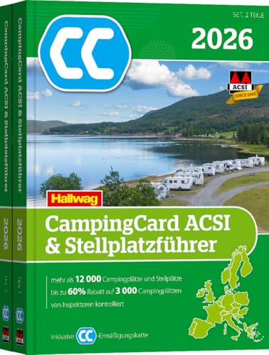 ACSI CampingCard & Stellplatzführer 2026: Bestehend aus 2 Bänden inkl. ACSI CampingCard Ermässigungskarte (Hallwag ACSI Campingführer)