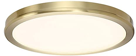 WAC Lighting dweLED, Geos 10in LED Round Low-Profile Flush Mount 3000K in Brass