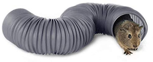 ADAGG Tunnel de jeu pour petits animaux en plastique durable résistant pour cochons d'Inde, rats, gerbilles, souris, furets, Gris chanvre.