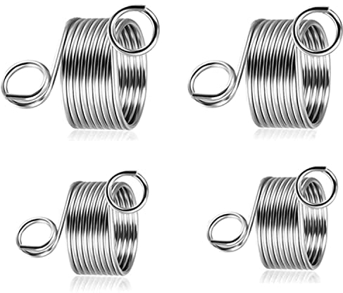 Knitting Fingerhut, 4 Stücke Edelstahl Handliche Strickpullover Fingerspule Strickfingerhut Mini Fingerring Garn Stricken Fingerhut Fingerring 2 Größen für Fingerring Strickzubehör Häkeln Stricken.