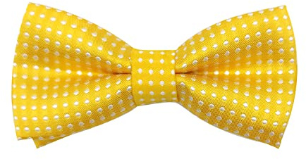 ALLY-MAGIC Polka Dot Bowtie for Kids, Yellow Pre-Tied Bow Tie with White Spots Adjustable Formal Neck Bowtie with Buckle & Strap for Boys Girls Party Wedding Ball Banquet Y7BDLJ (yellow)