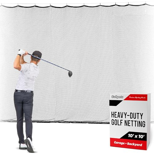 GoSports 10 ft x 10 ft Sports Netting - Hitting Net for Golf, Baseball, Hockey, Soccer, LAX and More