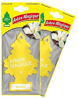 Arbre Magique Duo Pack Vaniglia – Profumatore per Auto – 7 Settiane di Naturale Freschezza - Durata Costante – Fragranza Dolce con Note Calde di Vaniglia Caramellata