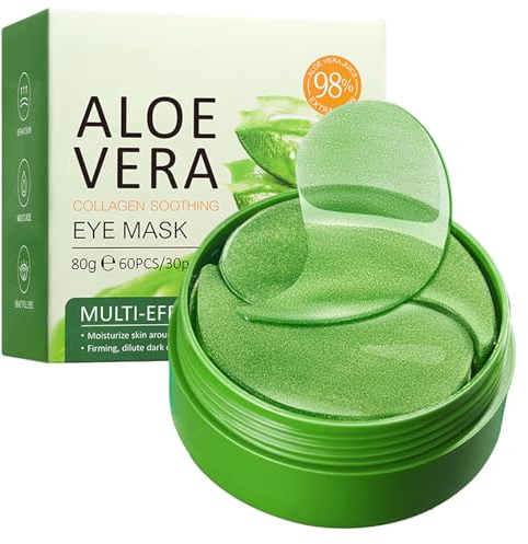 30 Paia Aloe Vera Patch Occhi,Collagen Under Eye Mask per l'idratazione Anti rughe età e la Riduzione Delle Occhiaie Gonfiori Borse Sotto Gli Occhi e Zampe di Gallina Illumina il Colore Della Pelle