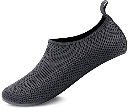 GOODSALEOK Chaussures Aquatiques Homme Chaussette De Piscine Chaussures De Plage Femme Chaussures De Sport Aquatique Surf Natation Plage Noir022 42/43 EU