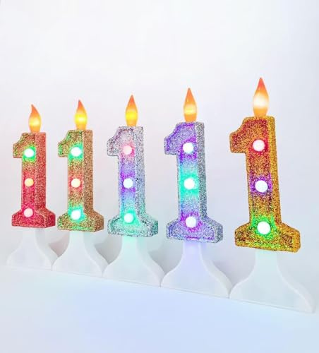 Gorgeous Shiny LED Birthday Candle Number, Birthday Party Decor for Any Age, Birthday Decorations, Birthday Cake Topper (Rosegold LED#7)